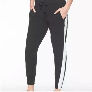 Athleta Metro Black White Track Jogger Pants